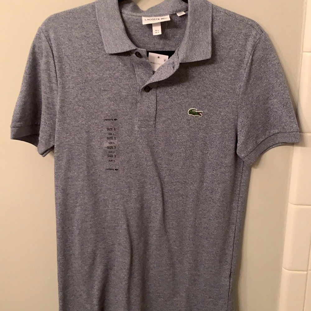 Lacoste shirt grey, NWT. Size 3